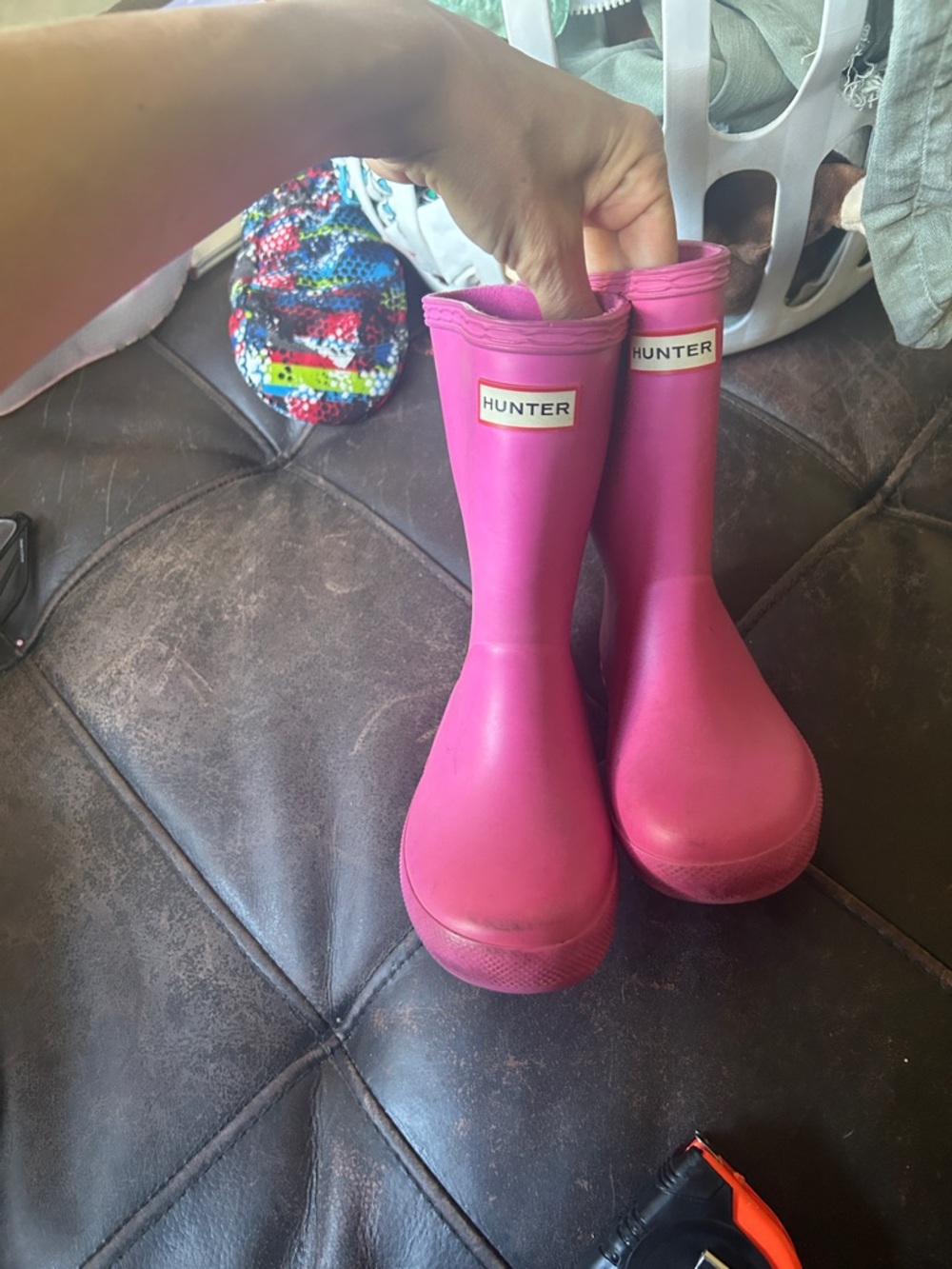 Hunter Kids Hot Pink Classic Rubber Rain Boots